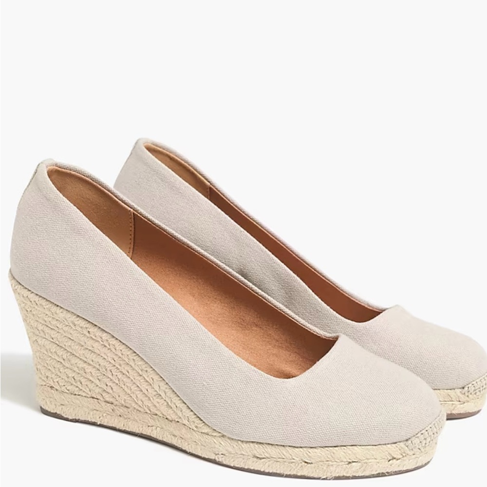 J. Crew Factory Canvas Wedge Espadrilles Size 8
